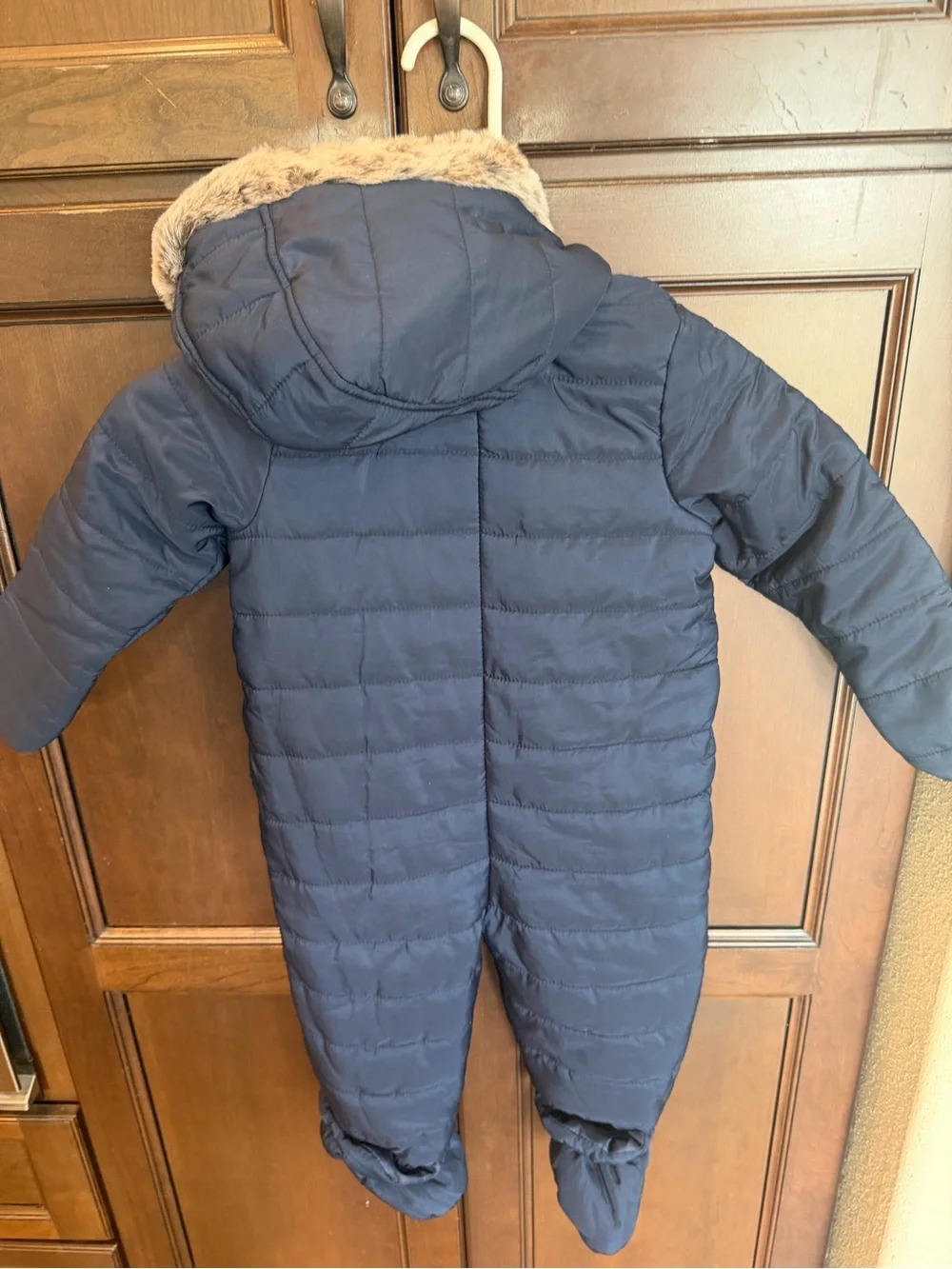 First Impressions Infant Navy Quilted Snowsuit Bunting dual-zipper NWT 18 mo
